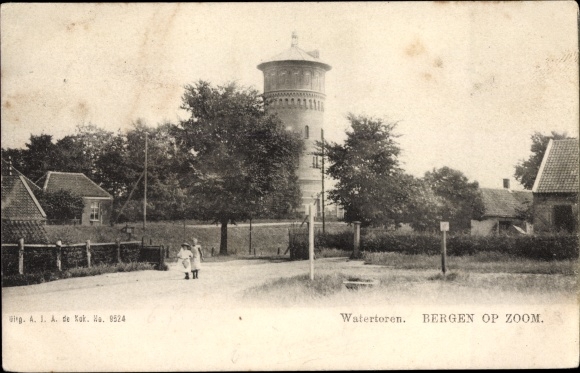 Postcard Bergen op Zoom Nordbrabant Niederlande, Water Tower