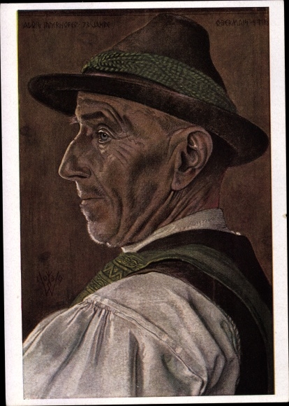 Artist PC Willrich, W., Tyrolean old farmer, Alois Innerhofer