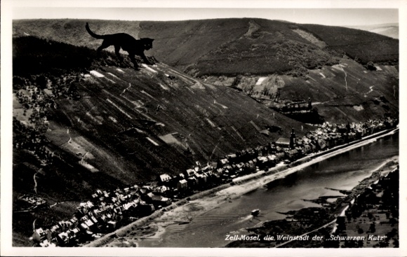 Ak Zell an der Mosel, luchtfoto