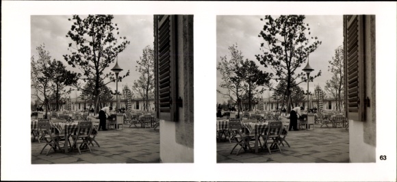 Stereo Raumbild Foto "Traditionsgau München Oberbayern" Nr. 63 Bernau, Rasthaus am Chiemsee