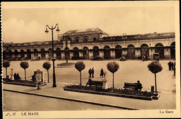 Postcard Le Mans Sarthe, The Train Station