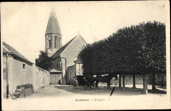 Postcard Acheres Yvelines, The Church