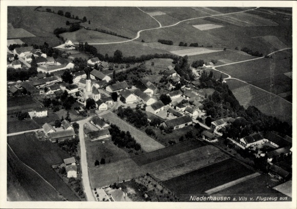 Postcard Niederhausen an der Nahe Rhineland Palatinate, aerial photograph
