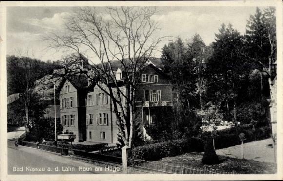 Postcard Nassau in the Rhein Lahn district, house on the hill