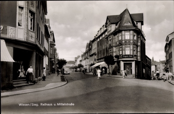 Ak kennis bij de overwinning Westerwald, gemeentehuis, middenstraat