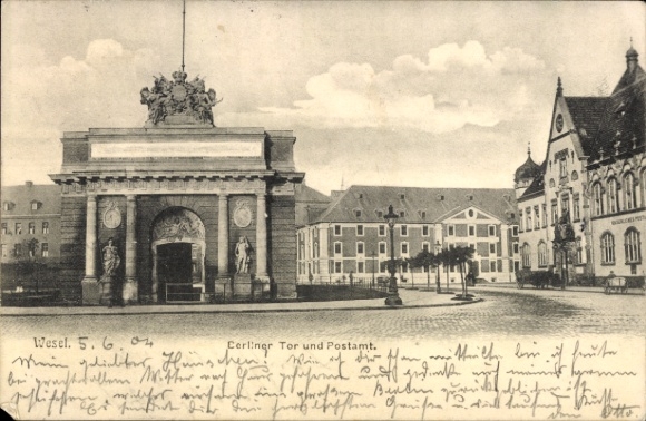 Ak Wesel am Niederrhein, Berliner Tor, Post