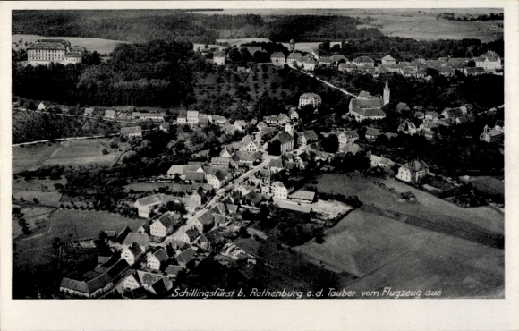 Ak Schillingsfürst in Midden-Franken, luchtfoto