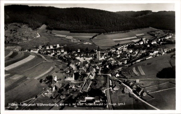 Ak Vöhrenbach im Schwarzwald Baden, Fliegeraufnahme