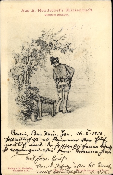 Kunstenaarskaart Hendschel, Albert, pas geschilderd