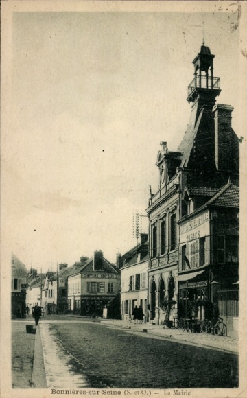 Postcard Bonnières sur Seine Yvelines, the town hall