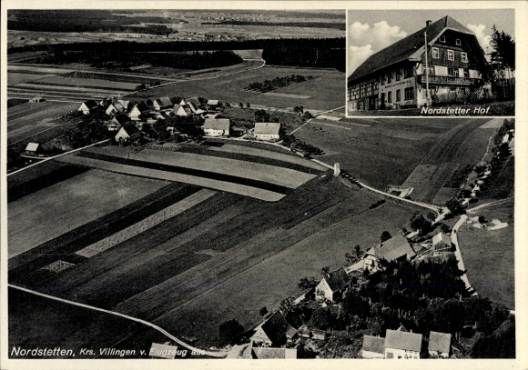 Ak Nordstetten Horb am Neckar, Landschaftsblick auf  Gebäude Nordstetter Hof, Luftaufnahme