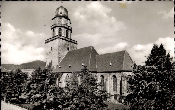 Postcard Zierenberg in Hessen, Evgl. Church