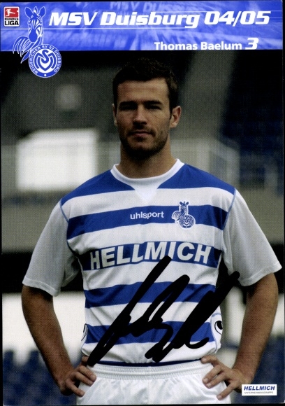 Autogrammkarte Fußballer Thomas Baelum, MSV Duisburg, Autogramm