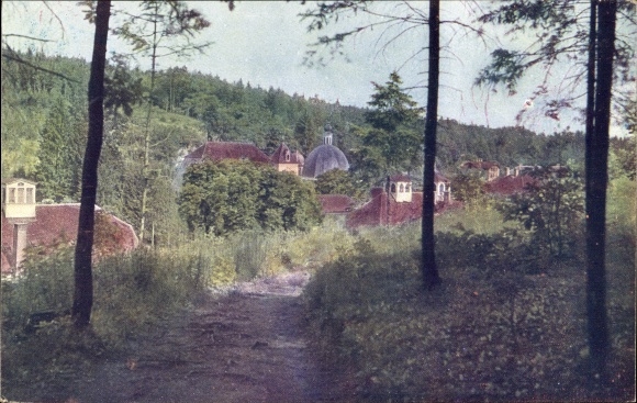 Postcard Tobelbad Steiermark, partial view with parish church