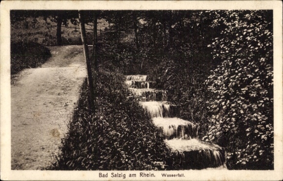 Postcard Bad Salzig Boppard am Rhein, waterfall