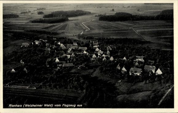 Postcard Rienharz Pfahlbronn Alfdorf in Württemberg, aerial photograph