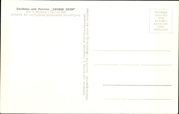Postcard Geiselbach in Lower Franconia, Gasthaus Grüner Baum, Teufelgrund, total view