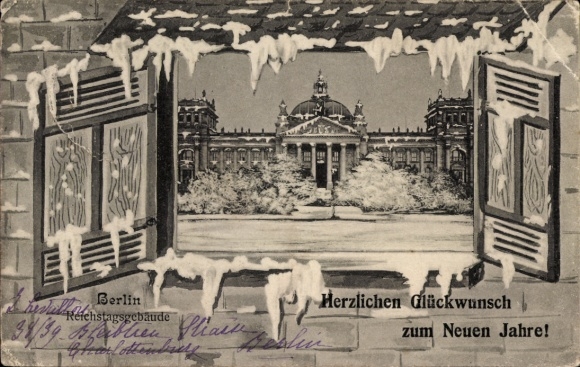 Ak Berlin Tiergarten, Reichstagsgebäude, Neujahr