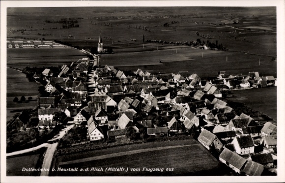 Postcard Dottenheim Dietersheim in Middle Franconia, aerial photograph