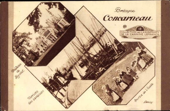 Postcard Concarneau Finistère, Chateau de Keriolet, Part am Hafen