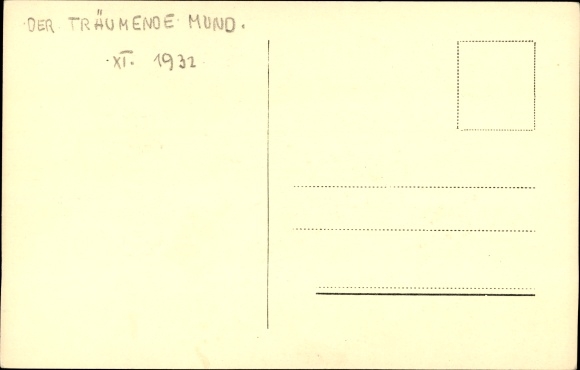 Postcard actress Elisabeth Bergner, profile view, film scene The dreaming mouth