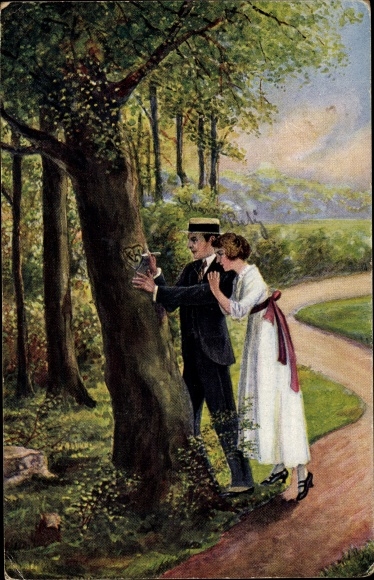 Artist PC Dutzauer, M., In memory, lovers, heart in the tree