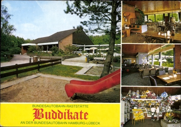 Ak Todendorf Panker aan de Oostzee, snelwegrestaurant, Buddikate, interieur, restaurant