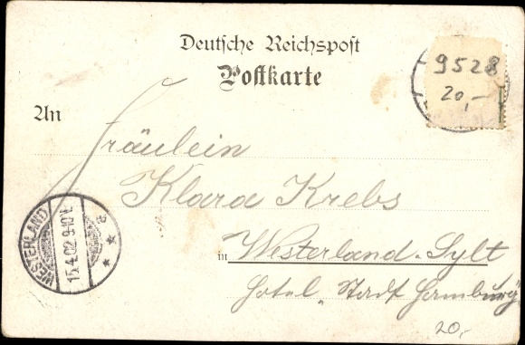 Chromo-Litho Vielau Reinsdorf Saxony, church, manor, brewery, public bath, post office