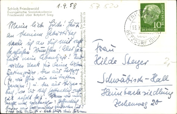 Postcard Friedewald, aerial view of the castle
