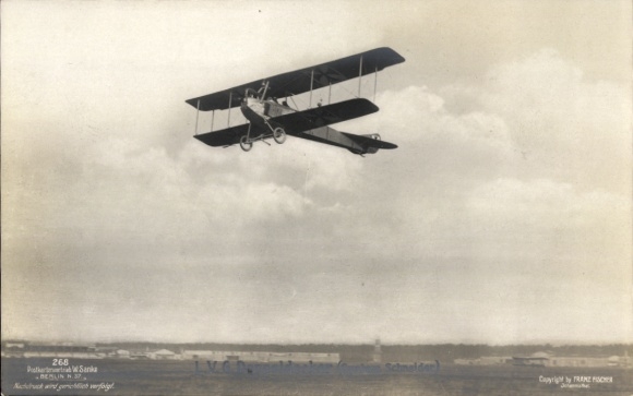 Ak Deutsches Militärflugzeug, Doppeldecker, Sanke 268