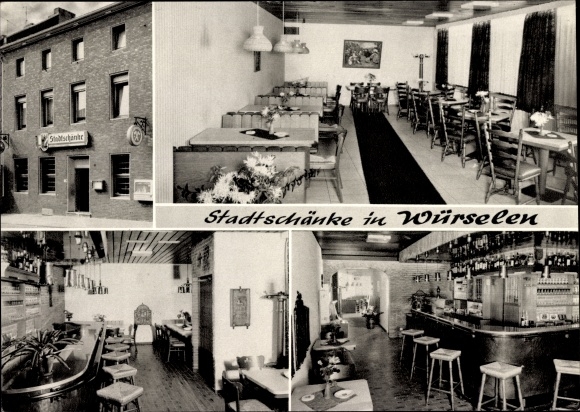 Ak Würselen Noordrijn-Westfalen, Hotel Restaurant Stadtschänke, buitenaanzicht, eetkamer