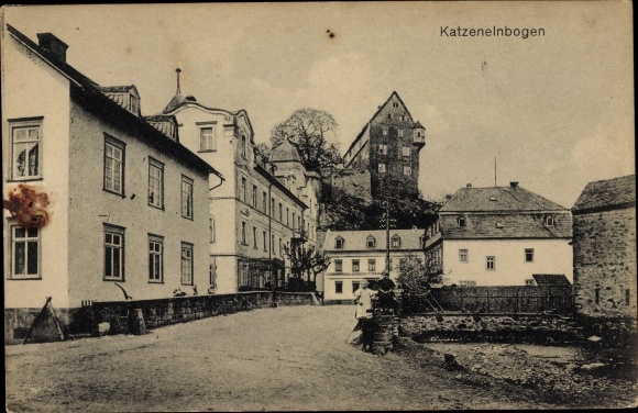 PC Katzenelnbogen in the Rhein Lahn district, street section, Hotel Bremser