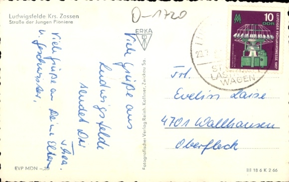Postcard Ludwigsfelde in Brandenburg, Street of the Young Pioneers