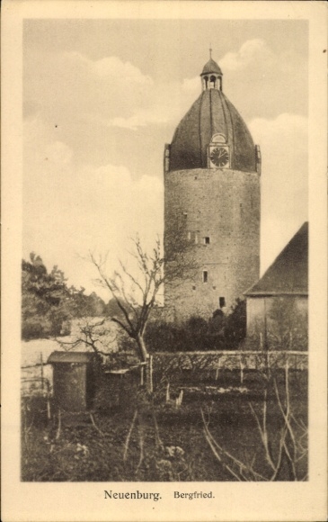 Postcard Neuenburg am Rhein Baden, keep, tower, landscape, tree,