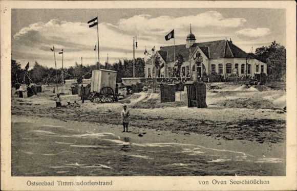 Ak Ostseebad Timmendorfer Strand, von Oven Seeschlößchen gesehen