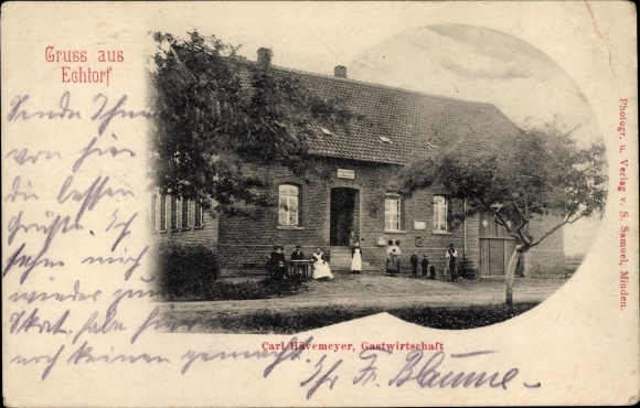 Postcard Echtorf Seggebruch Nienstädt in the Schaumburg district, restaurant