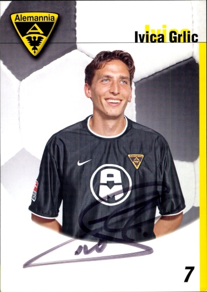 Autogrammkarte Fußballer Ivica Grlic, Alemannia Aachen, Autogramm