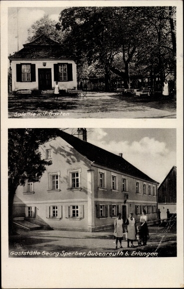 Ak Bubenreuth Midden-Franken, restaurant, Salettl met tuin