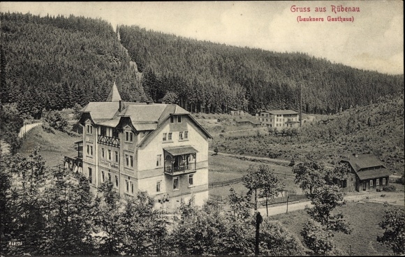 Ak Rübenau Marienberg in het Ertsgebergte van Saksen, herberg Laukner
