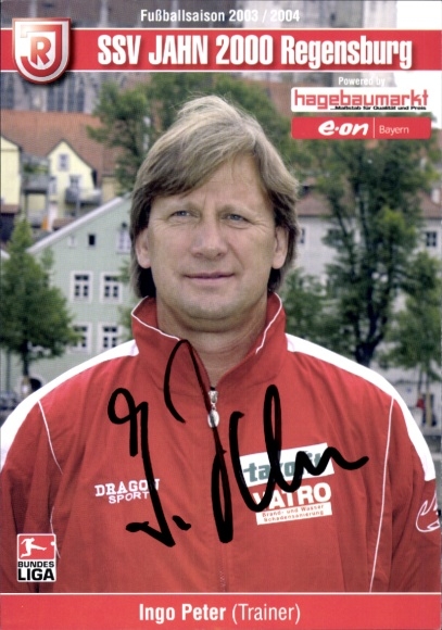 Autograph card coach Ingo Peter, SSV Jahn Regensburg, autograph