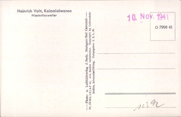 Postcard Niederlinxweiler St. Wendel in Saarland, aerial photograph