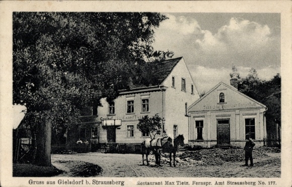 Postcard Gielsdorf Altlandsberg in der Mark, Restaurant Max Tietz
