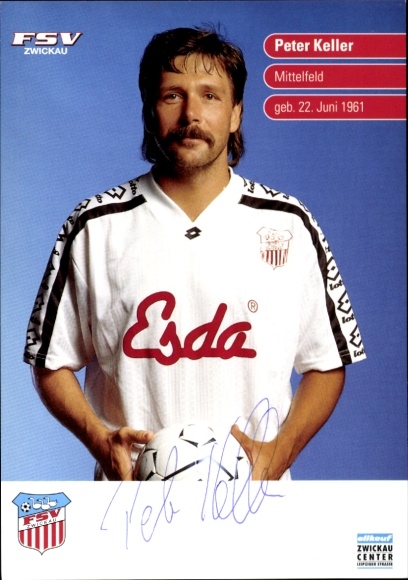 Autogrammkarte Fußballer Peter Keller, FSV Zwickau, Autogramm