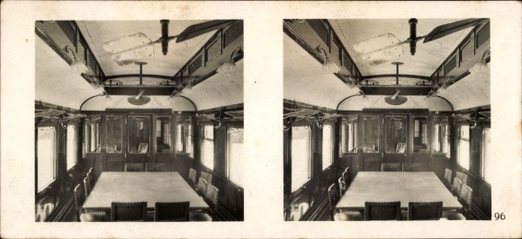 Stereo spatial image photo "The Battle in the West" No. 96, car by Marechal Foch, Compiegne