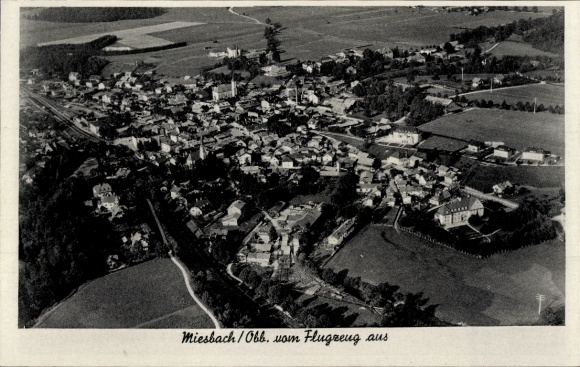 Ak Miesbach in Oberbayern, Fliegeraufnahme