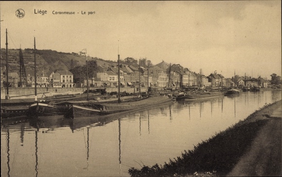 Postcard Liège Lüttich Wallonien, Coronmeuse, The port