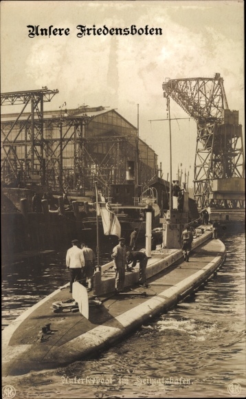 Ak Duitse onderzeeër, U 8, scheepswerf, NPG