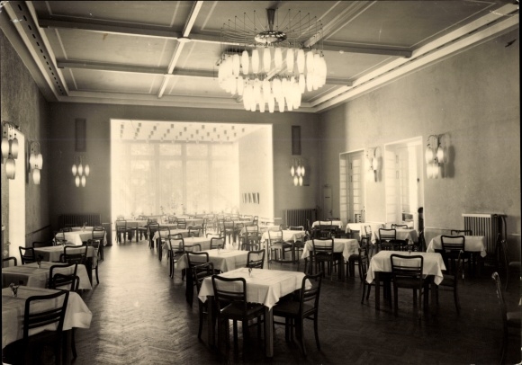 Postcard Bad Lausick in Saxony, spa, dining room