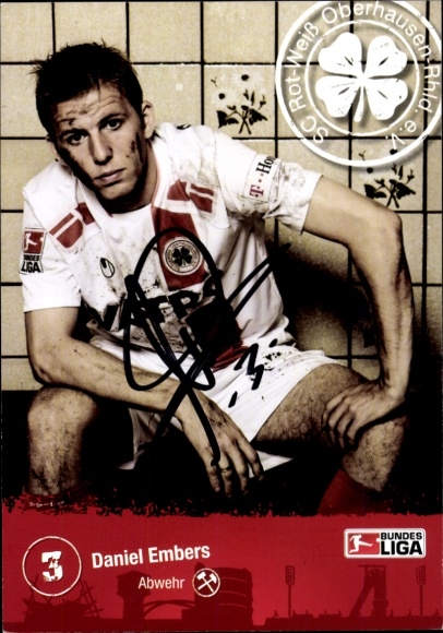 Autogrammkarte Fußballer Daniel Embers, Rot-Weiss Oberhausen, Autogramm
