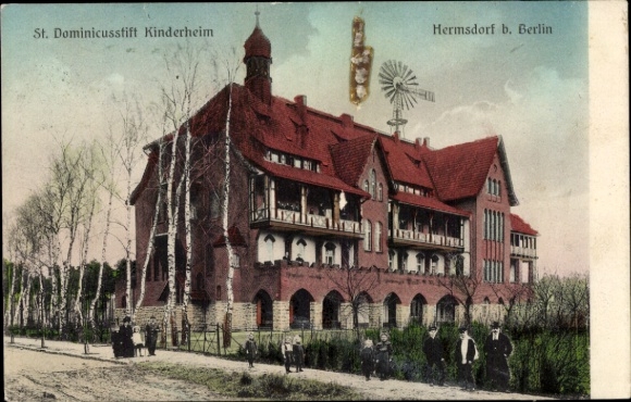 Postcard Berlin Reinickendorf Hermsdorf, St. Dominicusstift Children's Home